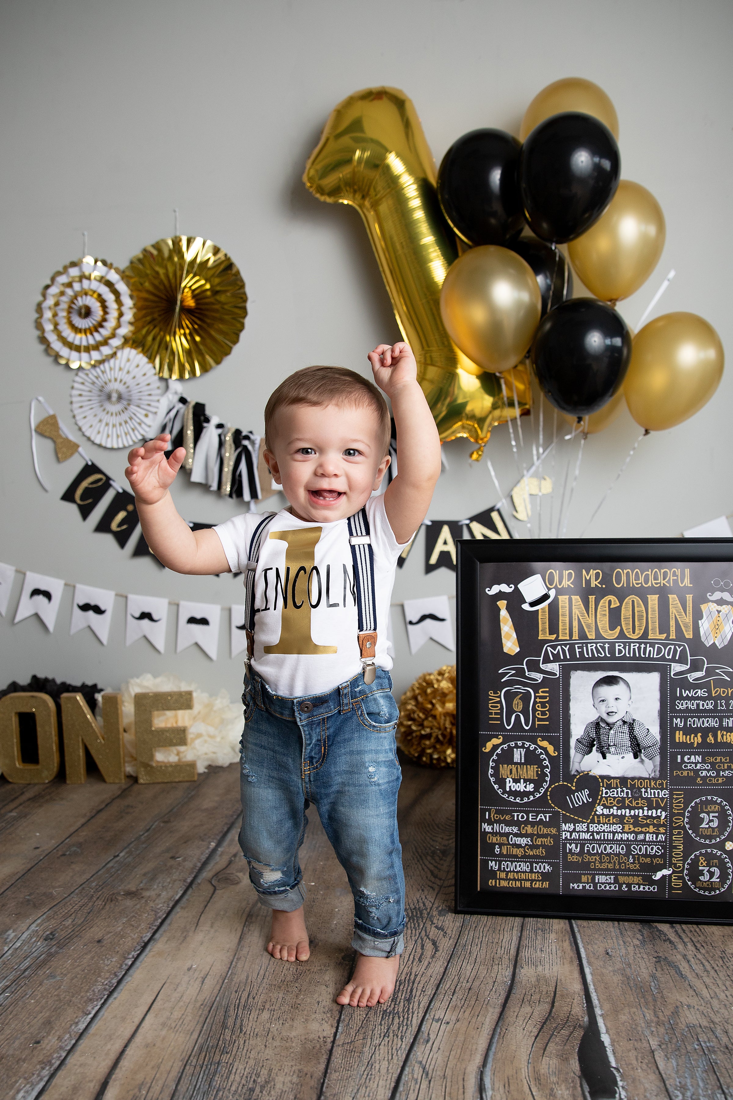 Celebrating Milestones with Personalized Charm: Mr. Onederful Birthday Chalkboard