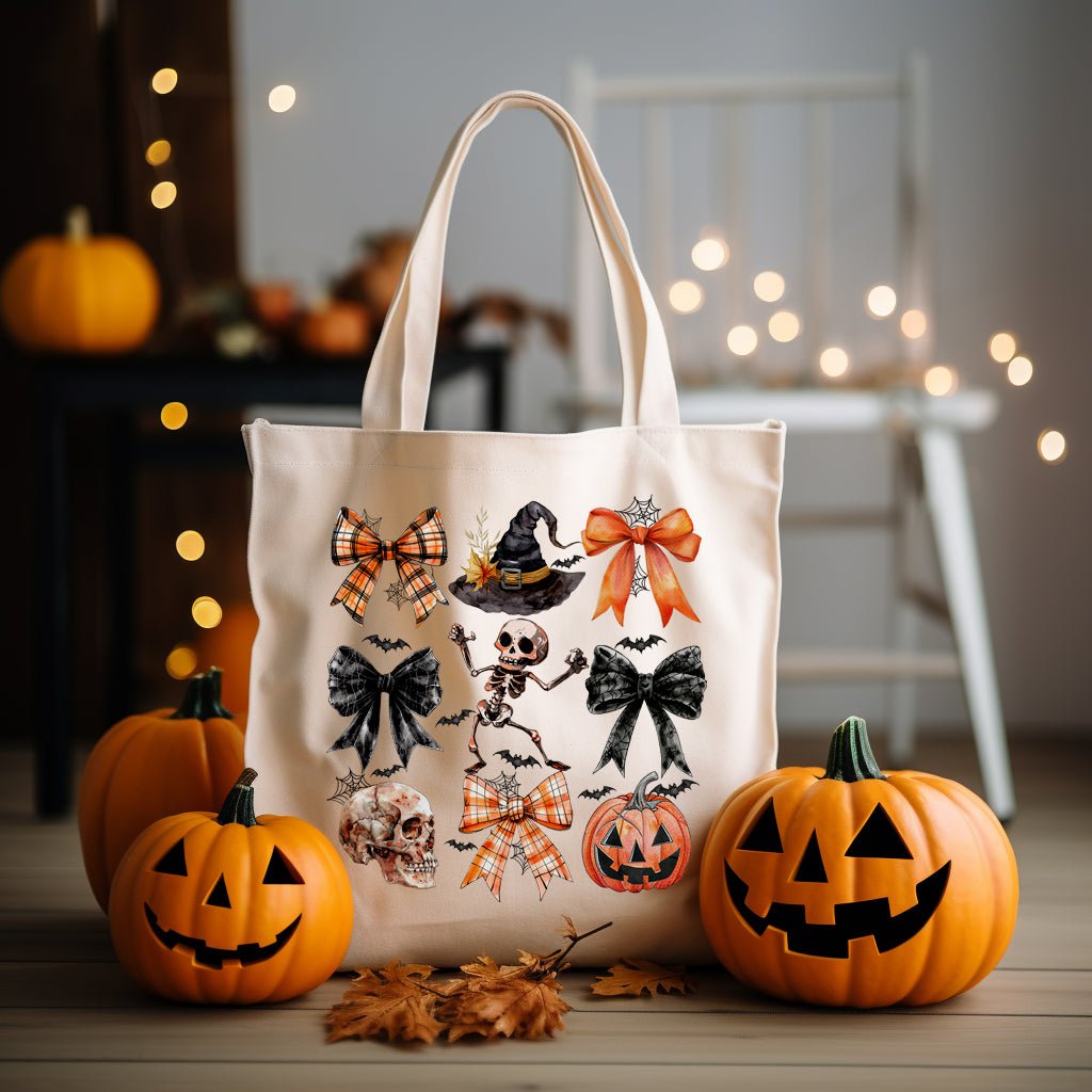 HALLOWEEN BOW Coquette BAG Trick Or Treat Halloween Bag Tote TOTEBOW40 Bailey Bunch Designs