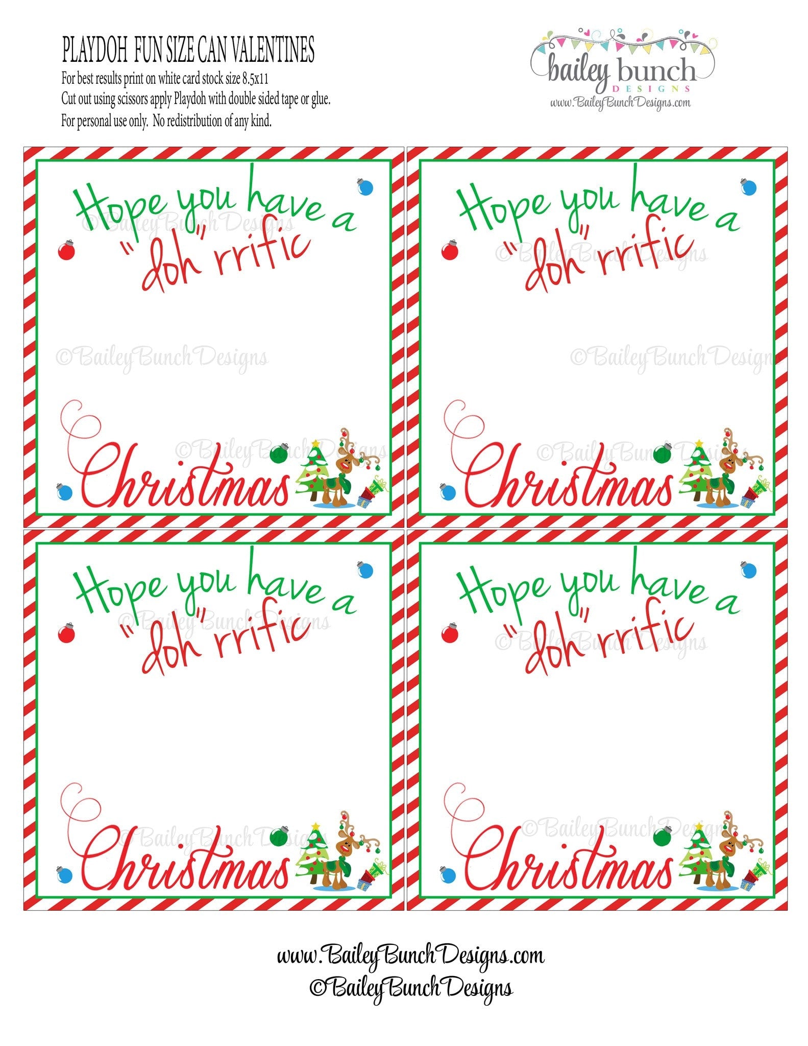 Playdoh Treat Bags, Christmas Favors IDPLAYDOH0520 - Bailey Bunch Designs