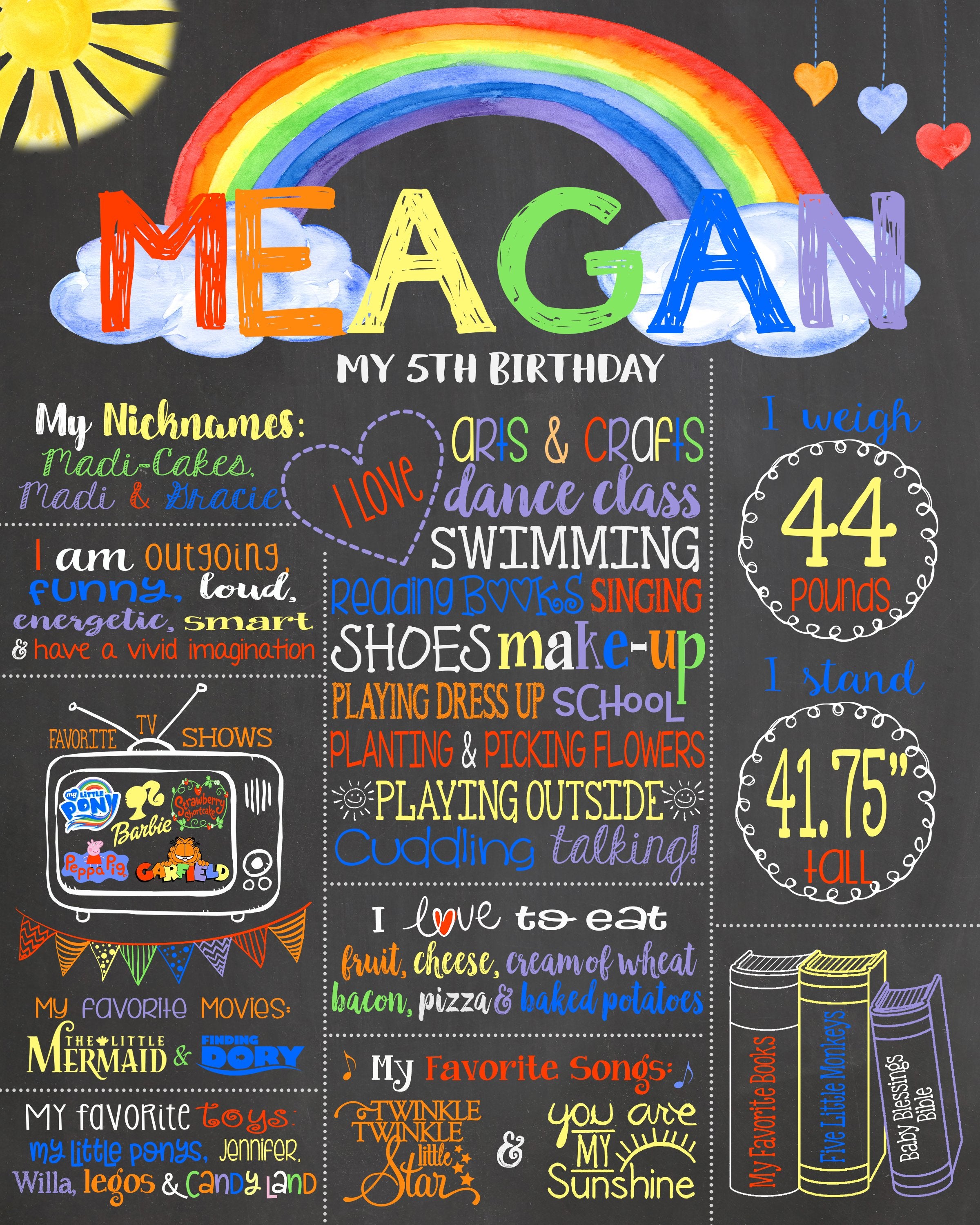 Rainbow Spots Milestone Birthday Poster Printable First 